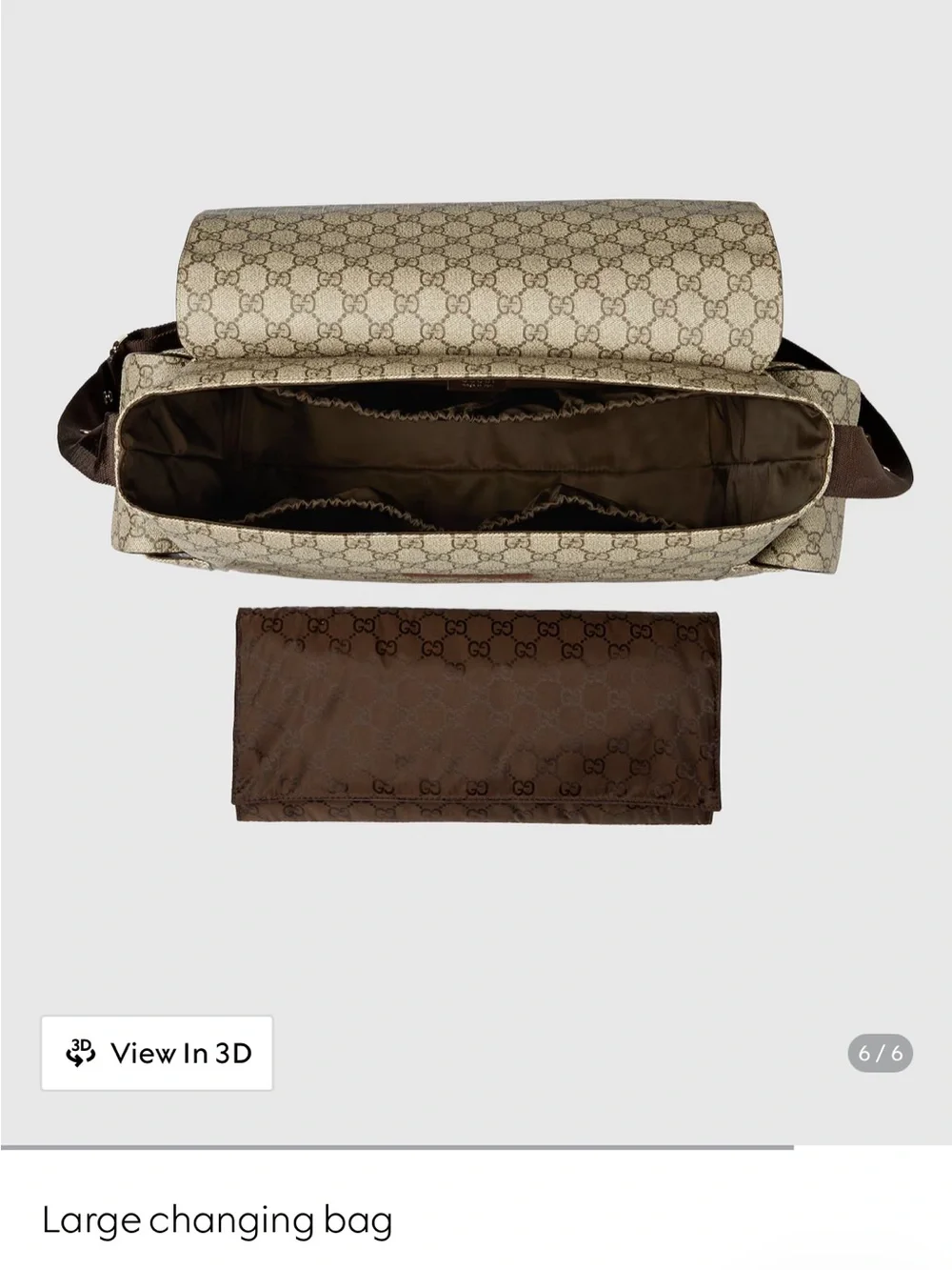 Gucci Beige GG Canvas Large diaper  Bag
